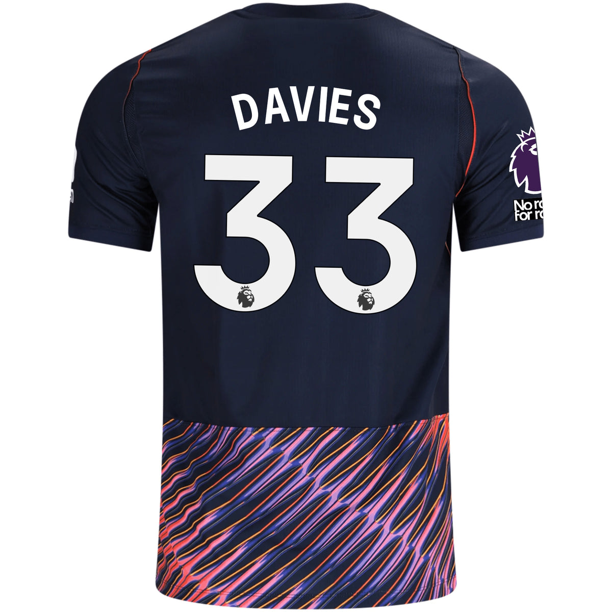 Nike Mens Tottenham Hotspur Ben Davies Away Jersey w/ EPL + No Room For Racism Patches 26/27 (Obsidan/White)
