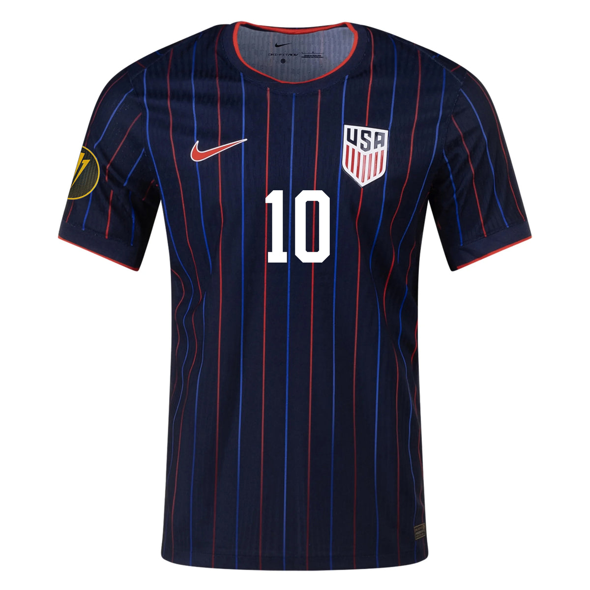 Nike Diego Luna United States Away Match Authentic Jersey 25/26 w/ Gold Cup 2025 Patch (Obsidian/Challenge Red)