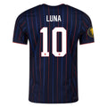 Nike Diego Luna United States Away Match Authentic Jersey 25/26 w/ Gold Cup 2025 Patch (Obsidian/Challenge Red)