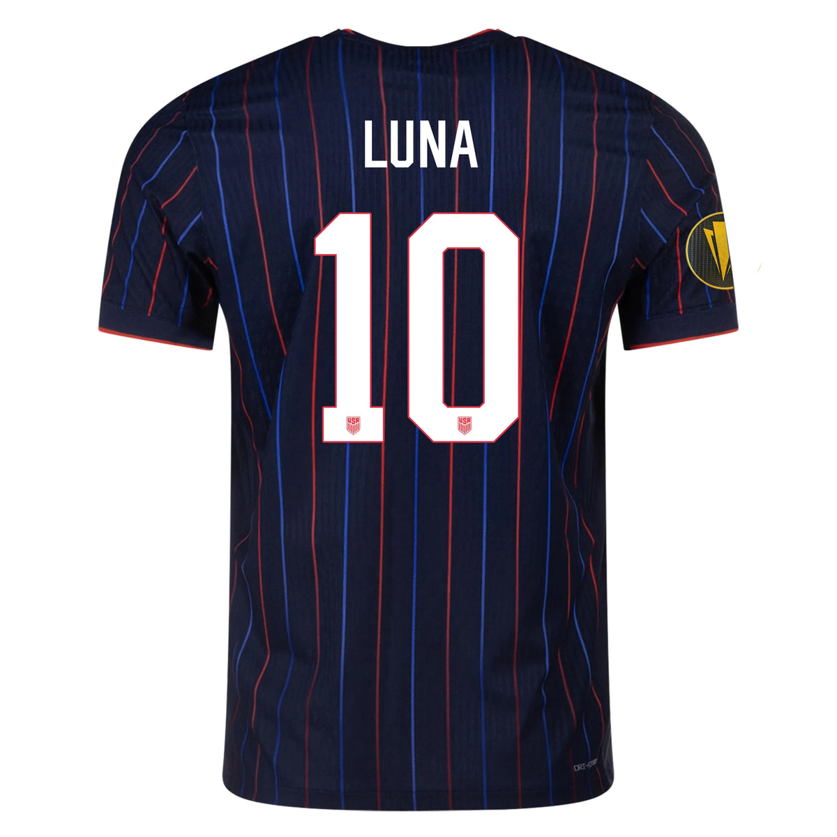 Nike Diego Luna United States Away Match Authentic Jersey 25/26 w/ Gold Cup 2025 Patch (Obsidian/Challenge Red)