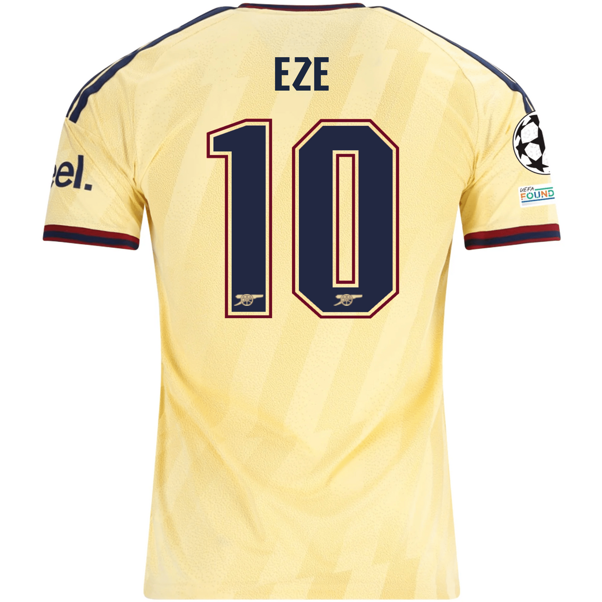 adidas Men's Arsenal FC Eberechi Eze Third Jersey w/ Champions League Patches 26/27 (Yellow)