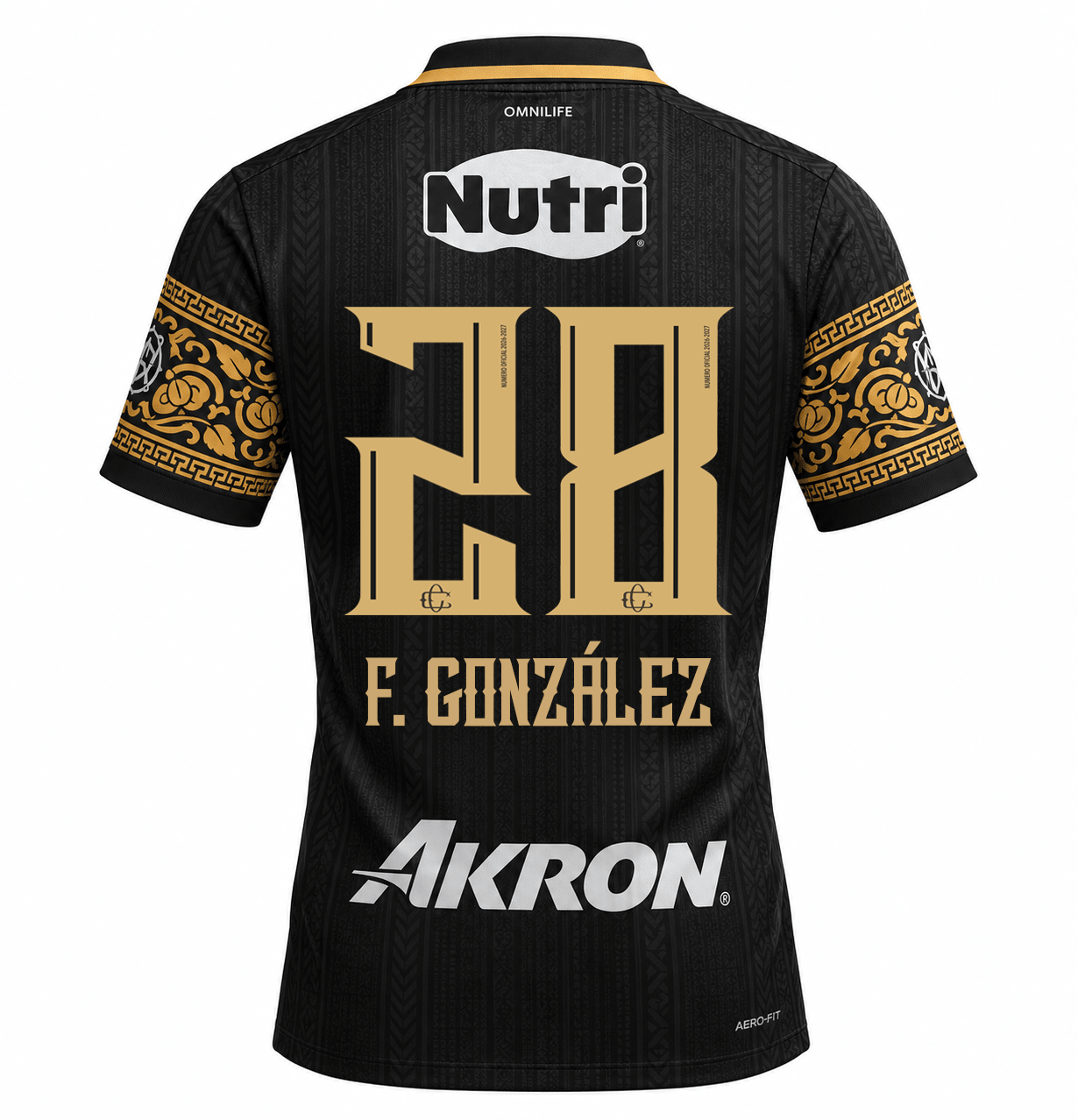 Nike Men's Chivas Guadalajara Fernando González Match Authentic Third Jersey 26/27 (Black/Truly Gold)