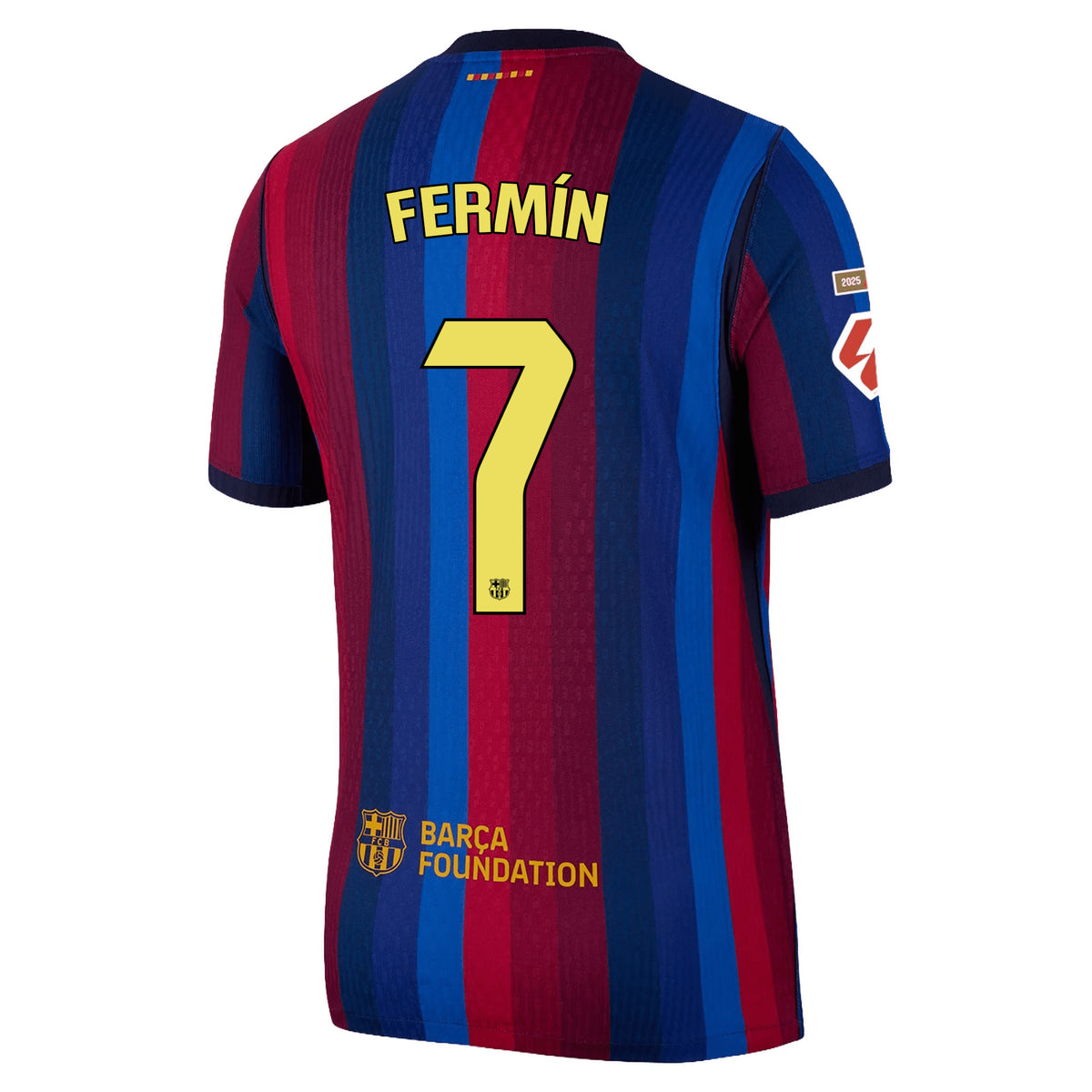 Nike Mens FC Barcelona Match Authentic Fermín López Home Jersey w/ La Liga Patches 26/27 (Deep Garnet/Void Blue)