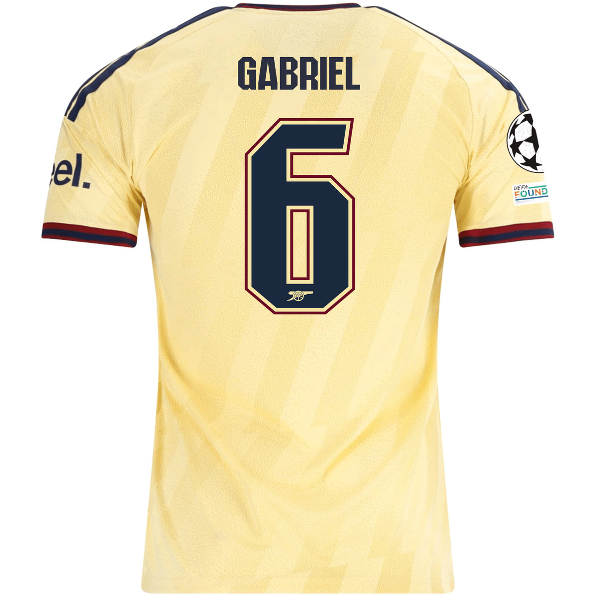 adidas Men's Arsenal FC Gabriel Magalhães Third Jersey w/ Champions League Patches 26/27 (Yellow)