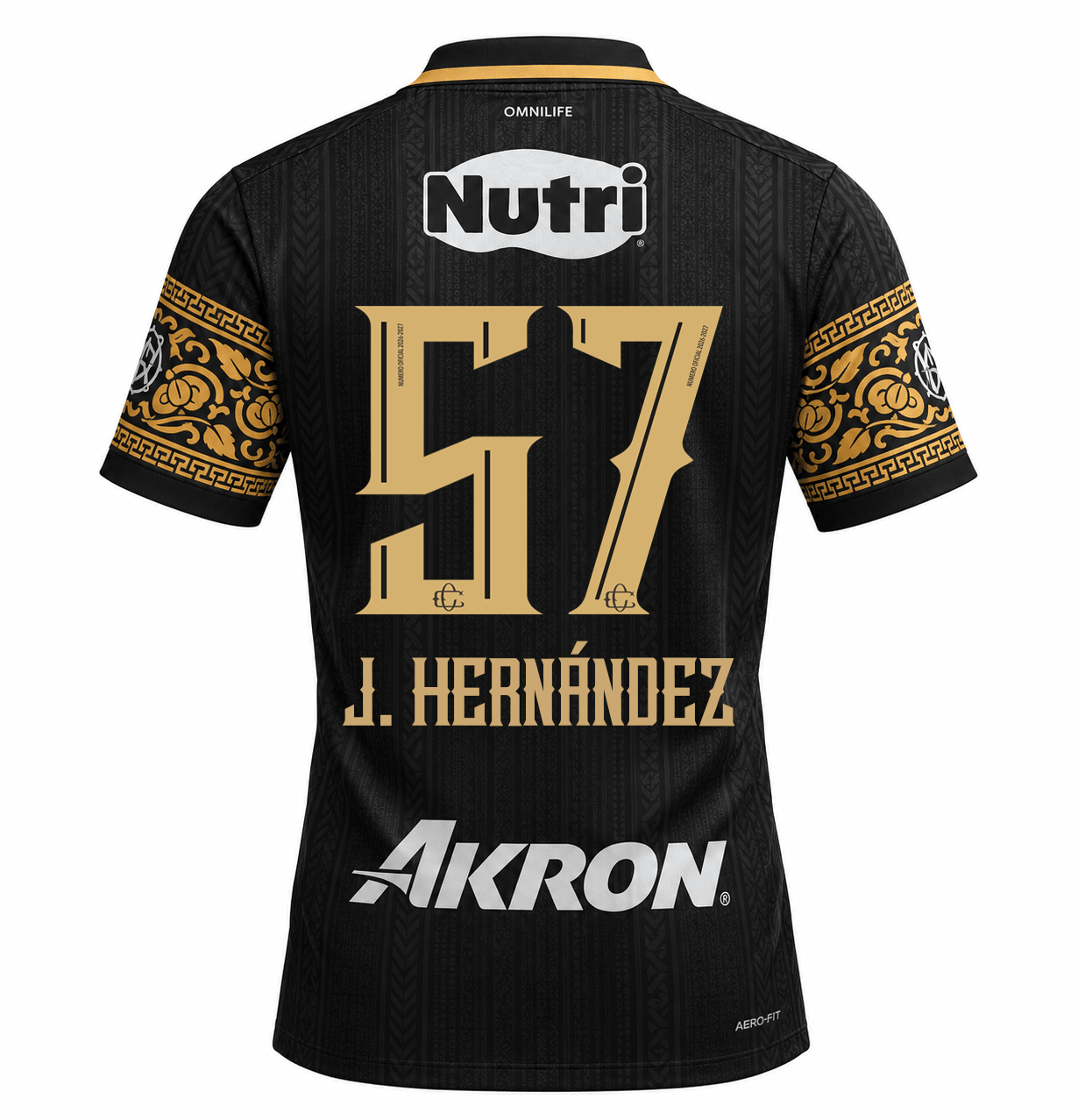 Nike Men's Chivas Guadalajara Jesús Hernández Match Authentic Third Jersey 26/27 (Black/Truly Gold)