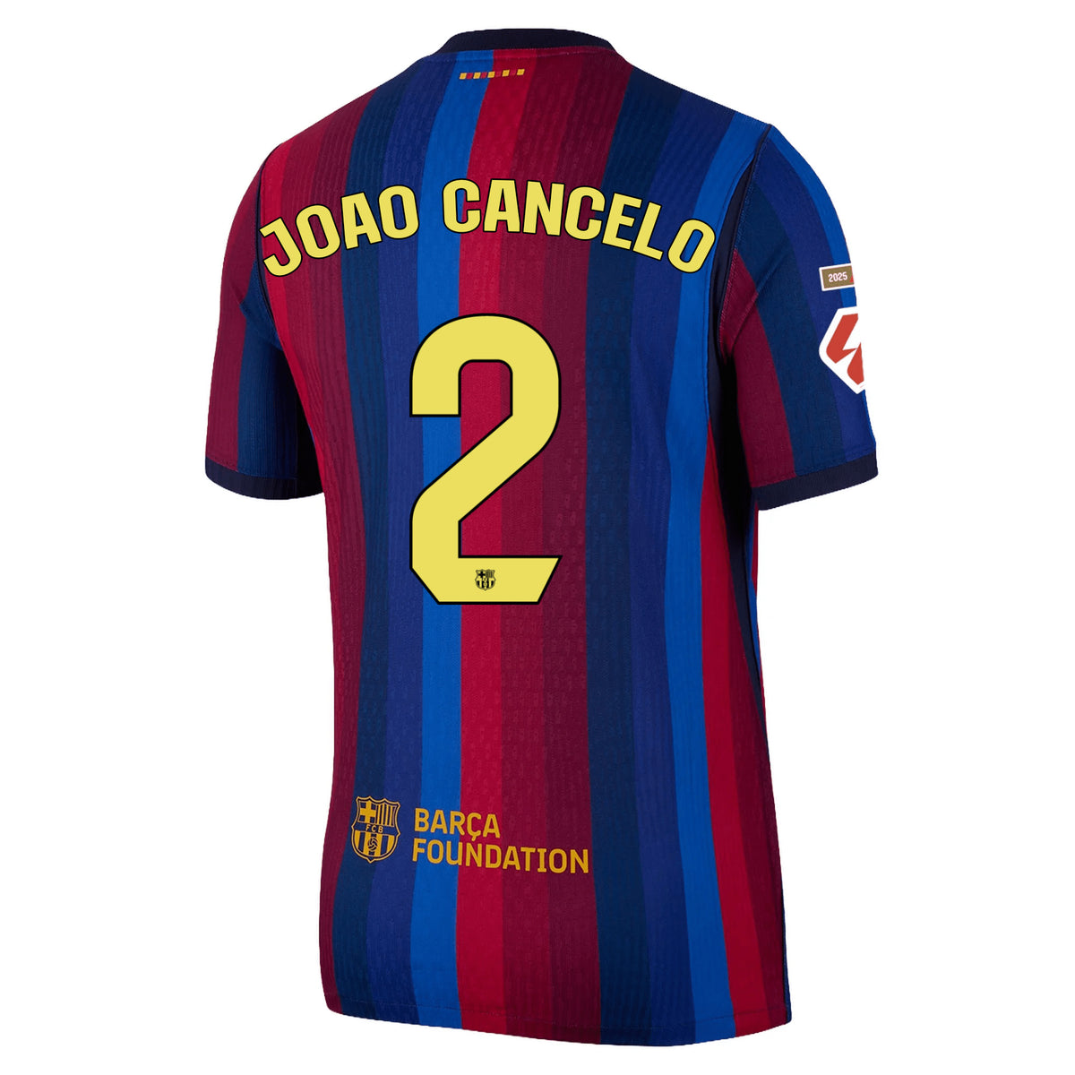 Nike Mens FC Barcelona Match Authentic João Cancelo Home Jersey w/ La Liga Patches 26/27 (Deep Garnet/Void Blue)