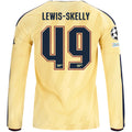adidas Mens Arsenal Myles Lewis-Skelly Long Sleeve Third Jersey w/ Champions League Patches 26/27 (Yellow)
