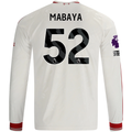 adidas Mens Liverpool Isaac Mabaya Long Sleeve Away Jersey w/ EPL + No Room For Racism Patches 26/27 (White/Red)