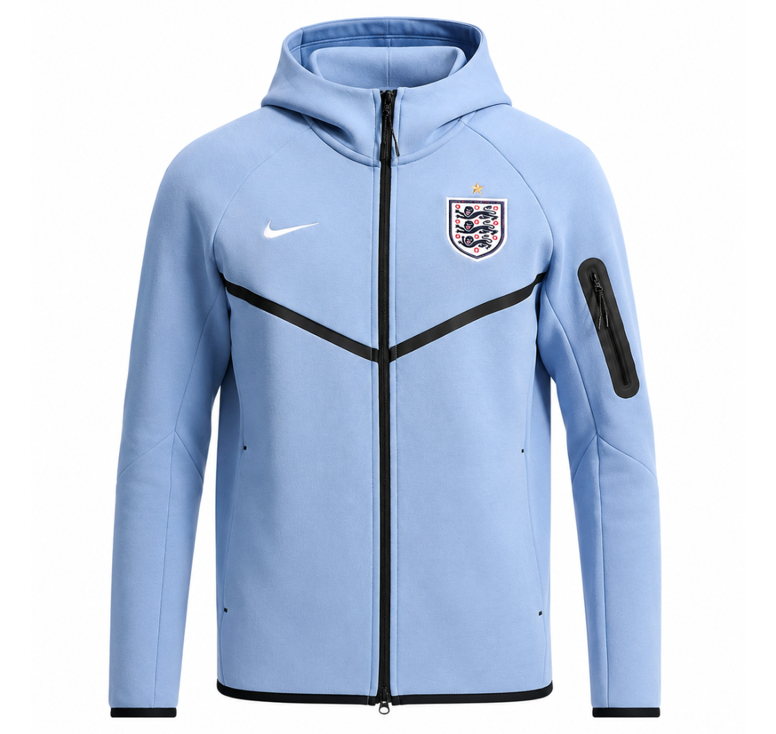 Nike England Tech Fleece Windrunner Full Zip Hoodie (Work Blue/White)
