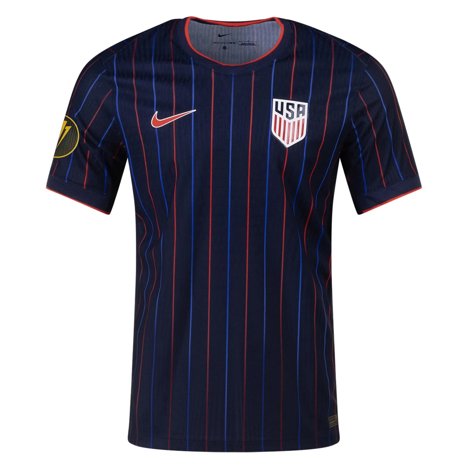 Nike Men's United States Away Match Authentic Jersey 25/26 w/ Gold Cup 2025 Patch (Obsidian/Challenge Red)
