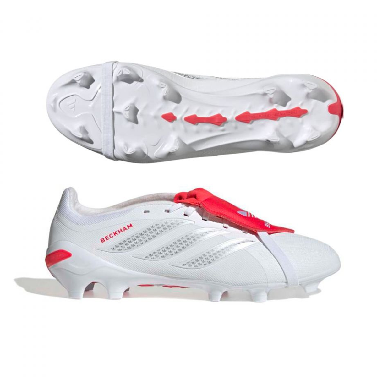 adidas Predator League FT David Beckham Firm Ground Soccer Cleats (White/Lucid Red)