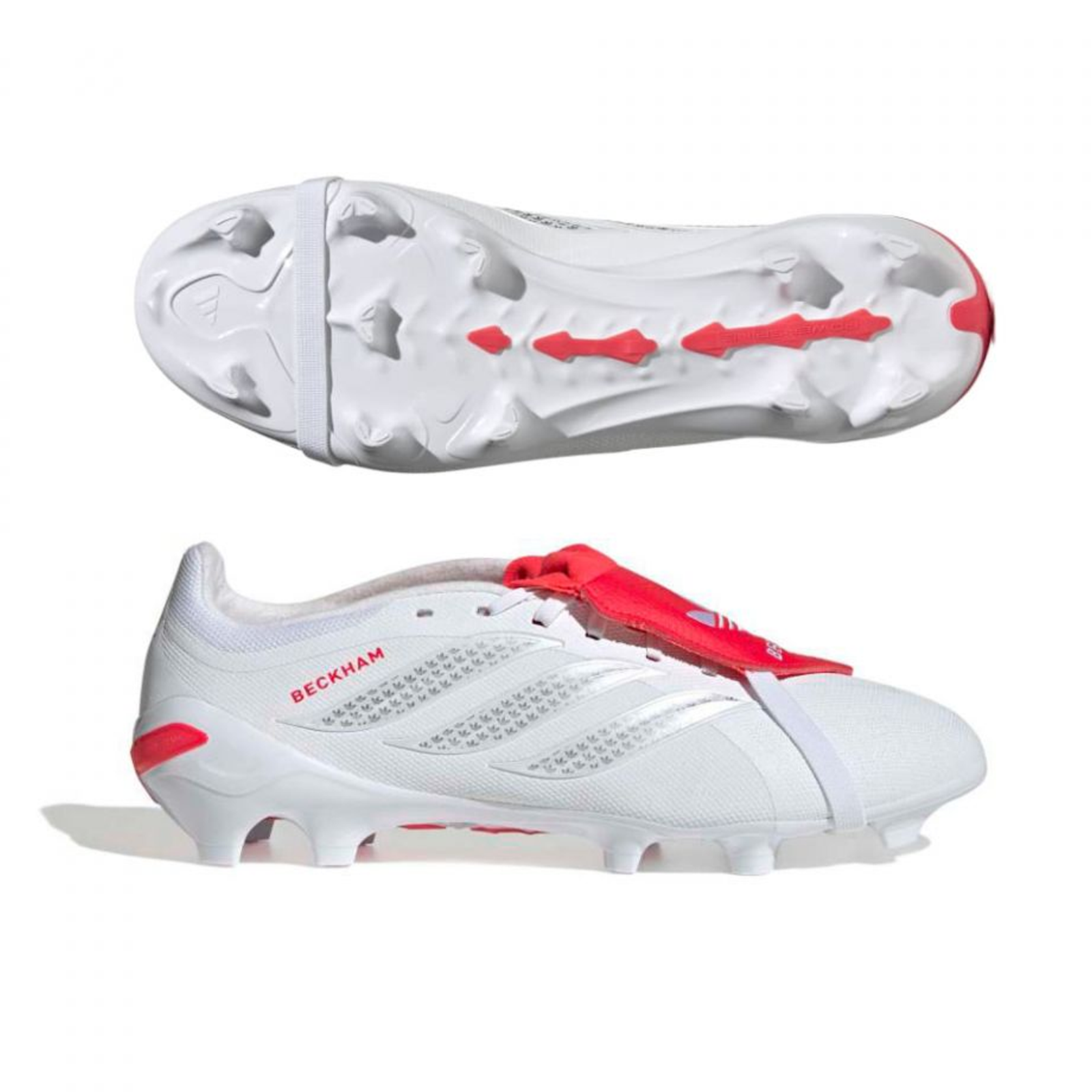 adidas Predator League FT David Beckham Firm Ground Soccer Cleats (White/Lucid Red)