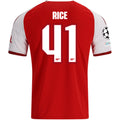 adidas Mens Arsenal Declan Rice Home Jersey w/ Champions League Patches 26/27 (Red)