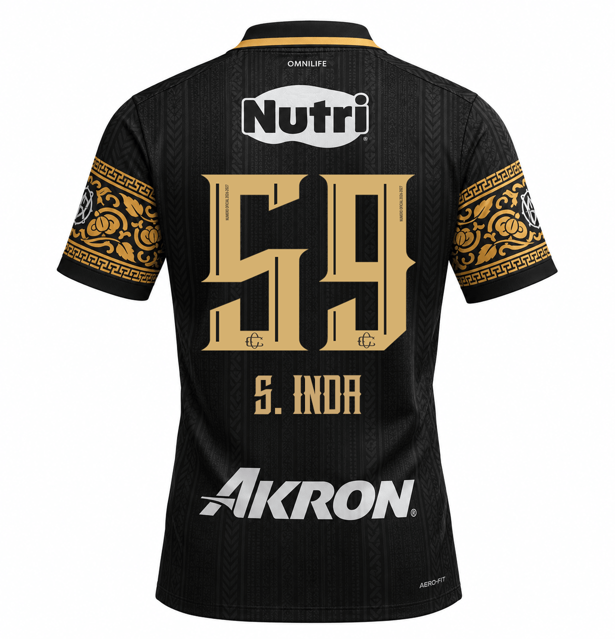 Nike Men's Chivas Guadalajara Cristian Samir Inda Match Authentic Third Jersey 26/27 (Black/Truly Gold)