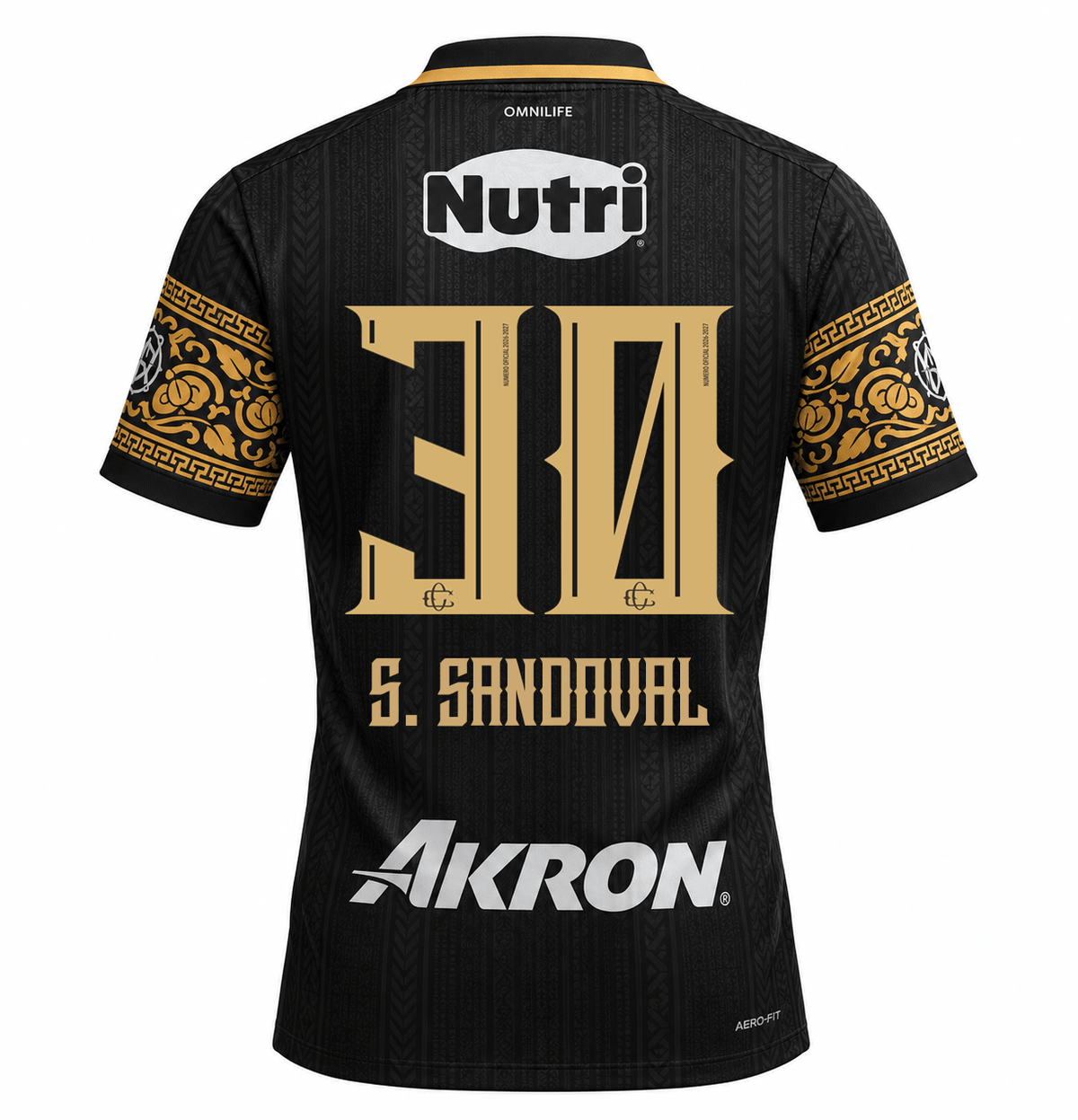 Nike Men's Chivas Guadalajara Santiago Sandoval Match Authentic Third Jersey 26/27 (Black/Truly Gold)