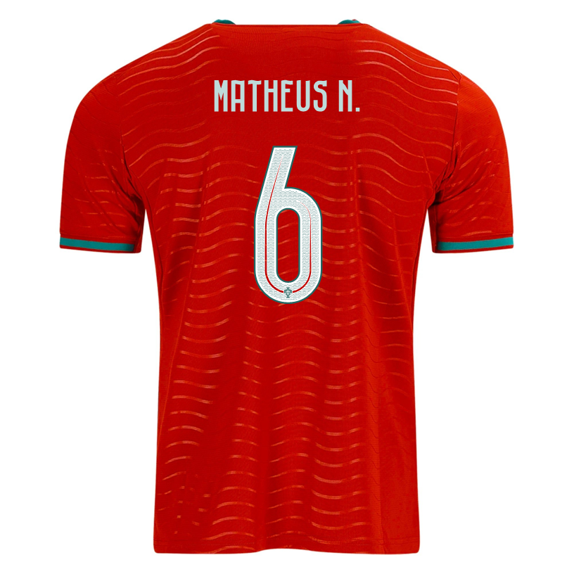 PUMA Men's Portugal Matheus N.  Home World Cup 2026 Soccer Jersey (Club Red/Green Lagoon)