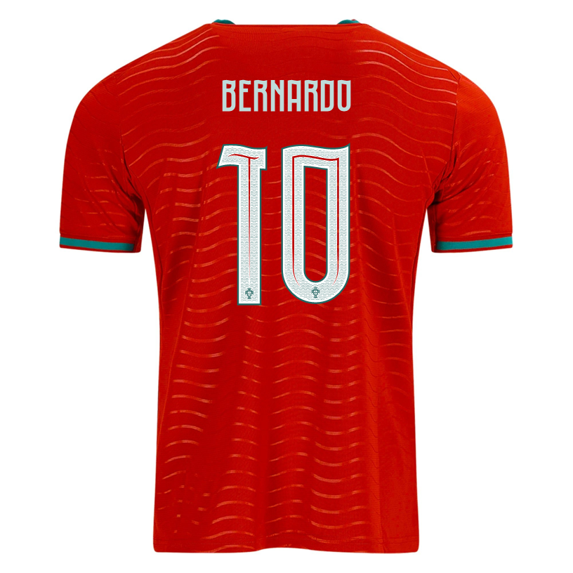 PUMA Men's Portugal Bernardo Home World Cup 2026 Soccer Jersey (Club Red/Green Lagoon)