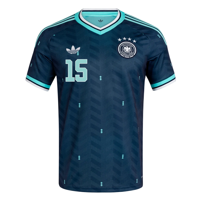 adidas Men's Germany Schlotterbeck Away 2026 Stadium Jersey 2026 (Navy)