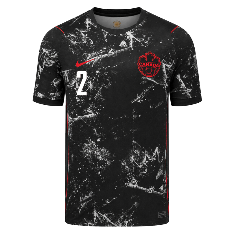 Nike Mens Canada Johnston Away Stadium Jersey 2026 (Black/Red)