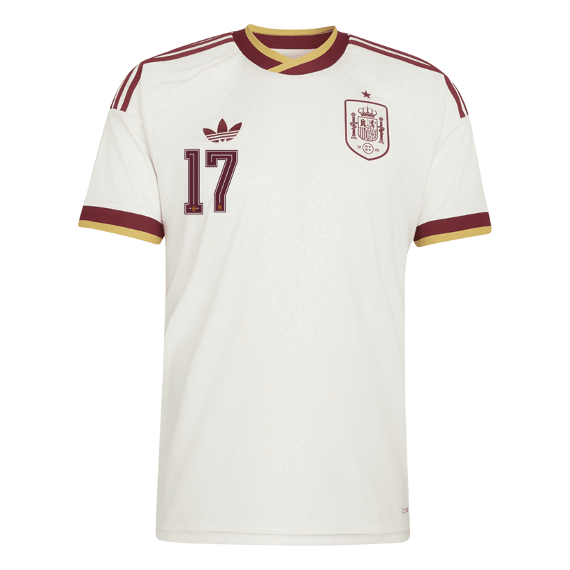 adidas Men's Spain Nico Williams Away Stadium Jersey 2026 (White)