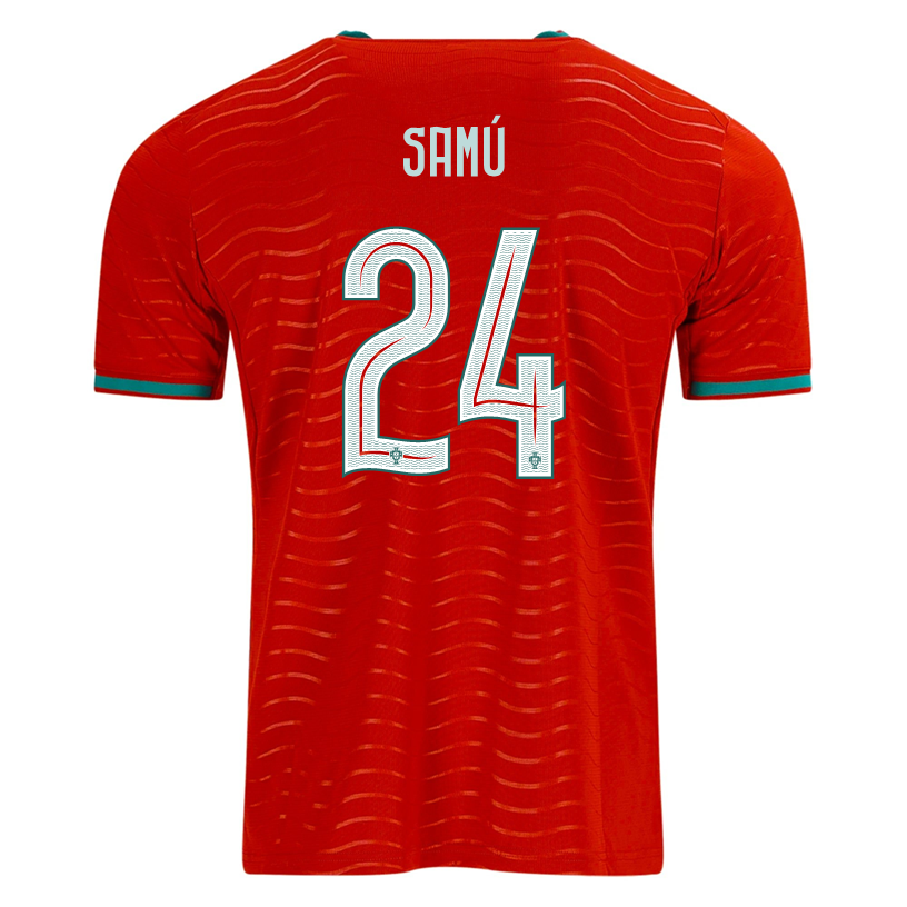 PUMA Men's Portugal Samu Home World Cup 2026 Soccer Jersey (Club Red/Green Lagoon)