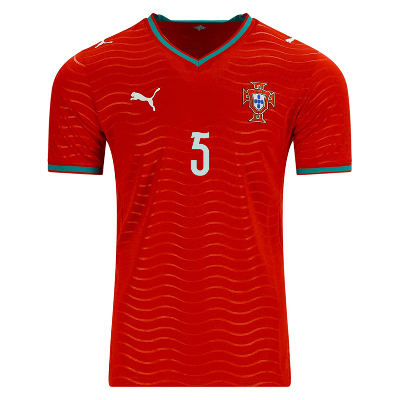 PUMA Men's Portugal Dalot Home World Cup 2026 Soccer Jersey (Club Red/Green Lagoon)