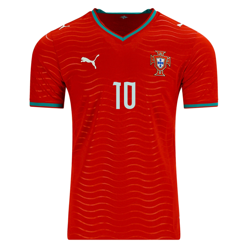 PUMA Men's Portugal Bernardo Home World Cup 2026 Soccer Jersey (Club Red/Green Lagoon)