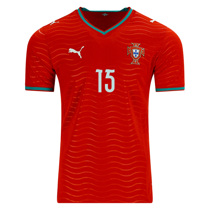 PUMA Men's Portugal Joao Neves Home World Cup 2026 Soccer Jersey (Club Red/Green Lagoon)