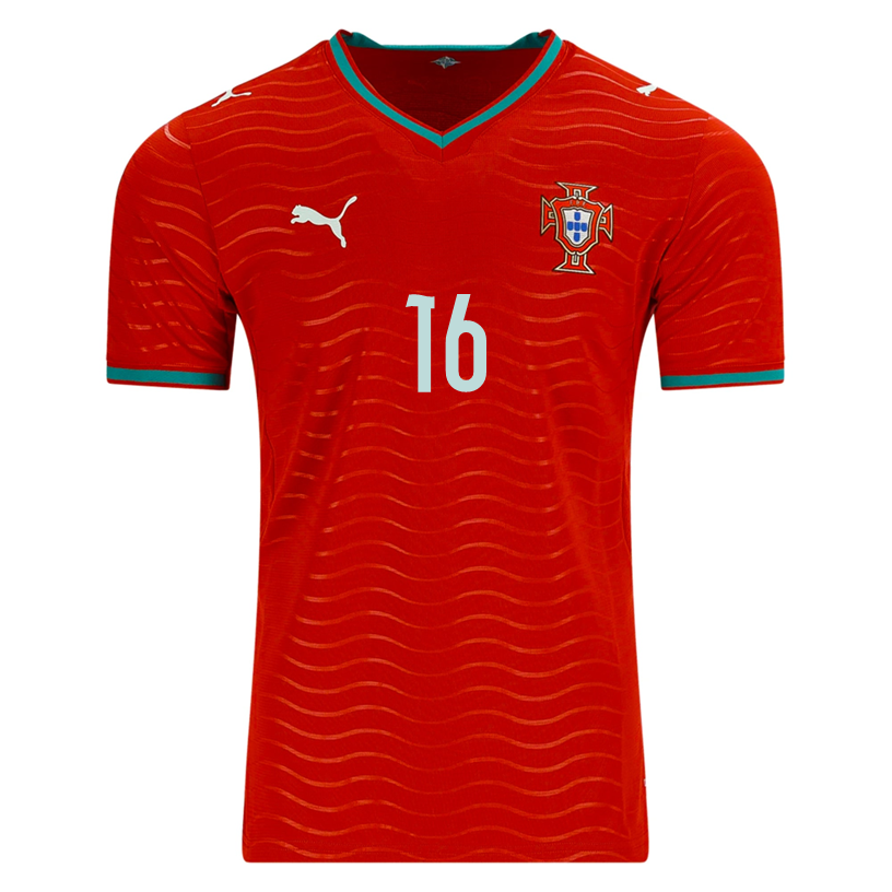 PUMA Men's Portugal Trincao Home World Cup 2026 Soccer Jersey (Club Red/Green Lagoon)