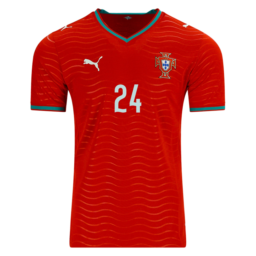 PUMA Men's Portugal Samu Home World Cup 2026 Soccer Jersey (Club Red/Green Lagoon)