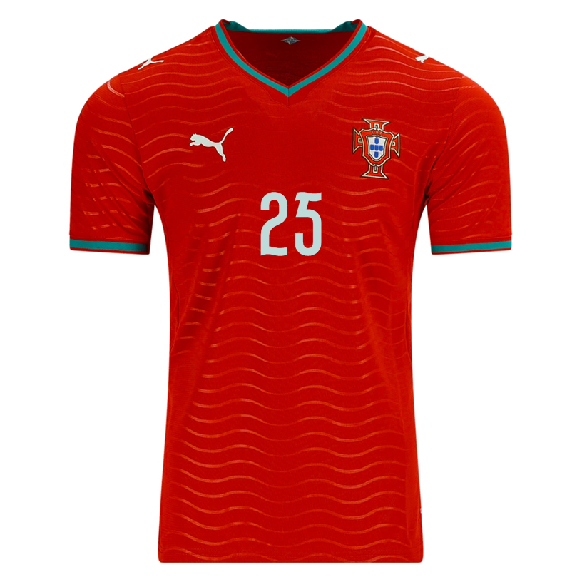 PUMA Men's Portugal N. Mendes Home World Cup 2026 Soccer Jersey (Club Red/Green Lagoon)