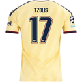 adidas Men's Arsenal FC Christos Tzolis Third Jersey w/ Champions League Patches 26/27 (Yellow)