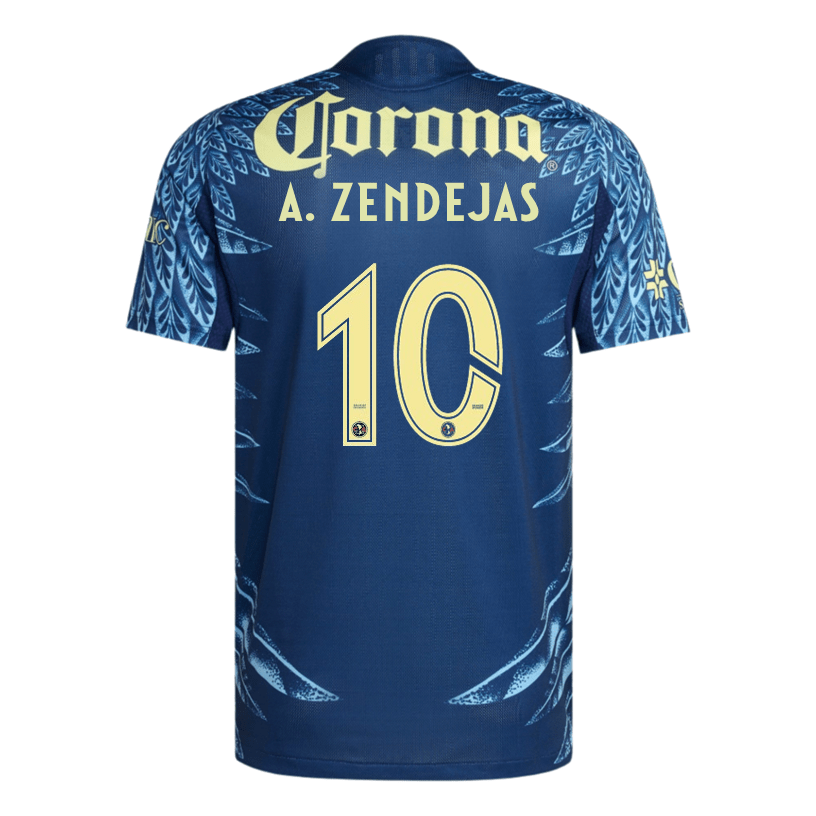 adidas A. Zendejas Men's Club América 25/26 Authentic Away Jersey (Blue)