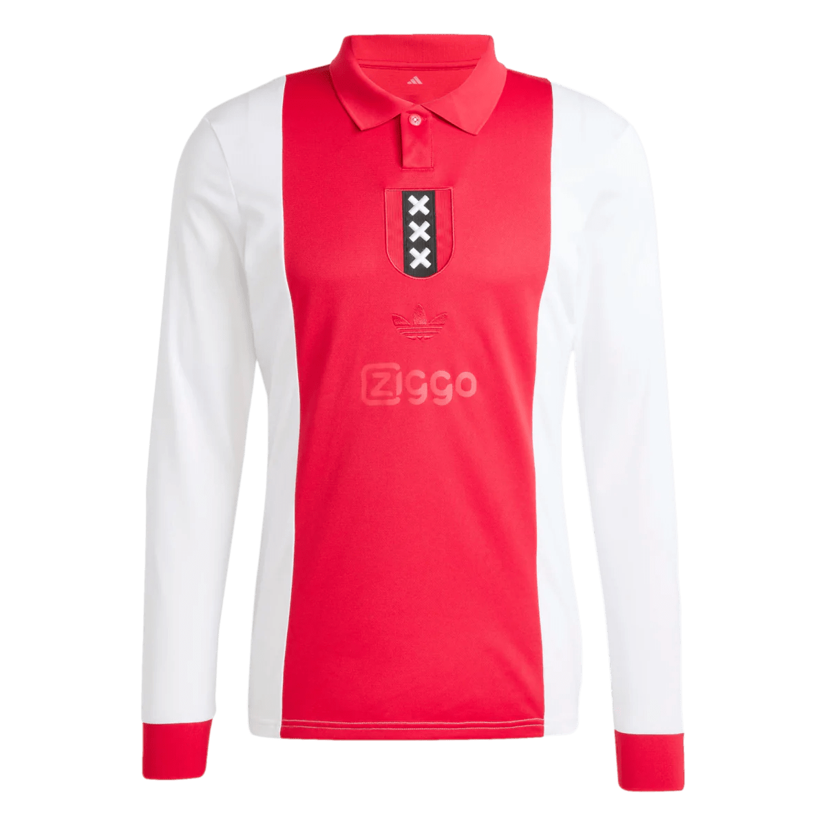 adidas Ajax 125th Anniversary Long Sleeve Jersey 25/26 (Red/White) | SoccerWearhouse
