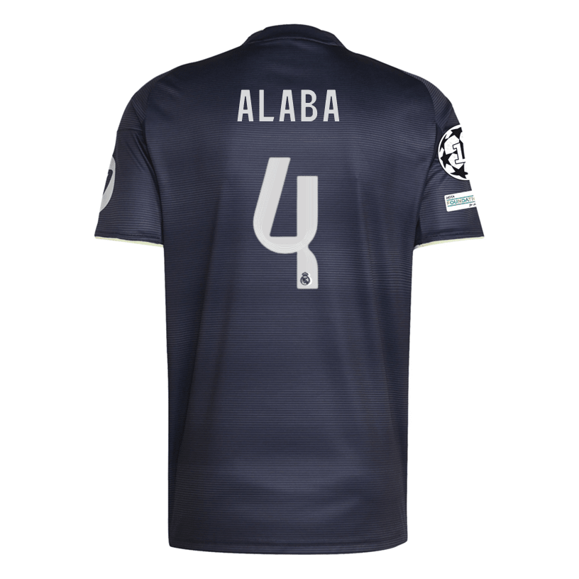adidas Alaba Real Madrid 25/26 Away Jersey w/ Champions League Patches (Legend Ink) | SoccerWearhouse