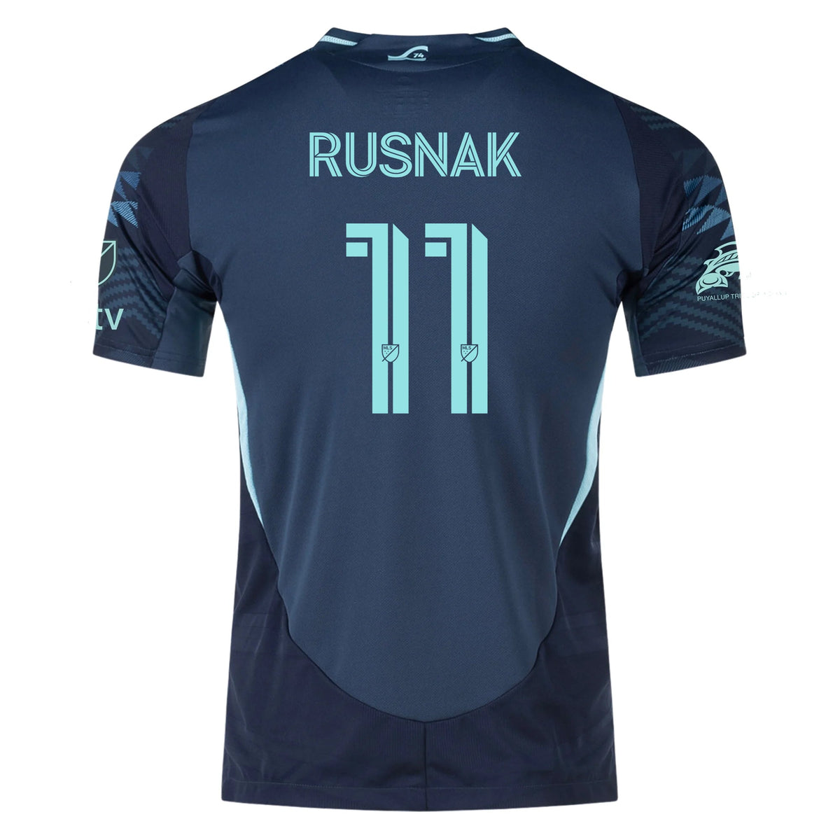 adidas Albert Rusnak Seattle Sounders Authentic Away Jersey 25/26 w/ MLS Patches &amp; Sponsor (Aura Ink) | SoccerWearhouse