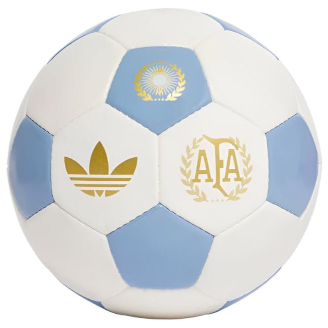 adidas Argentina Anniversary Soccer Ball (White/Ambient Sky/Gold Metallic) | SoccerWearhouse