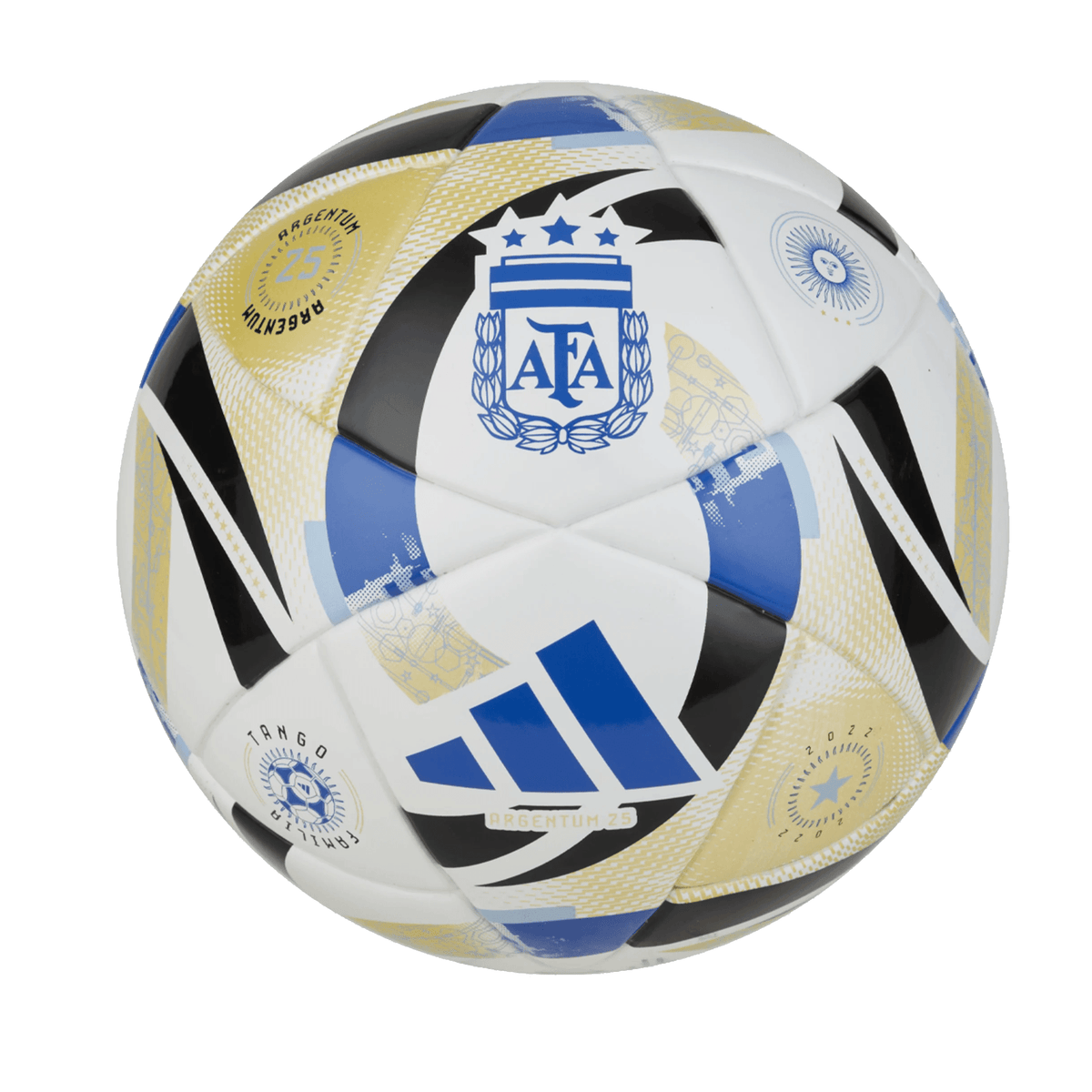 adidas Argentina Mini Ball 2025 (White/Gold/Blue) | SoccerWearhouse
