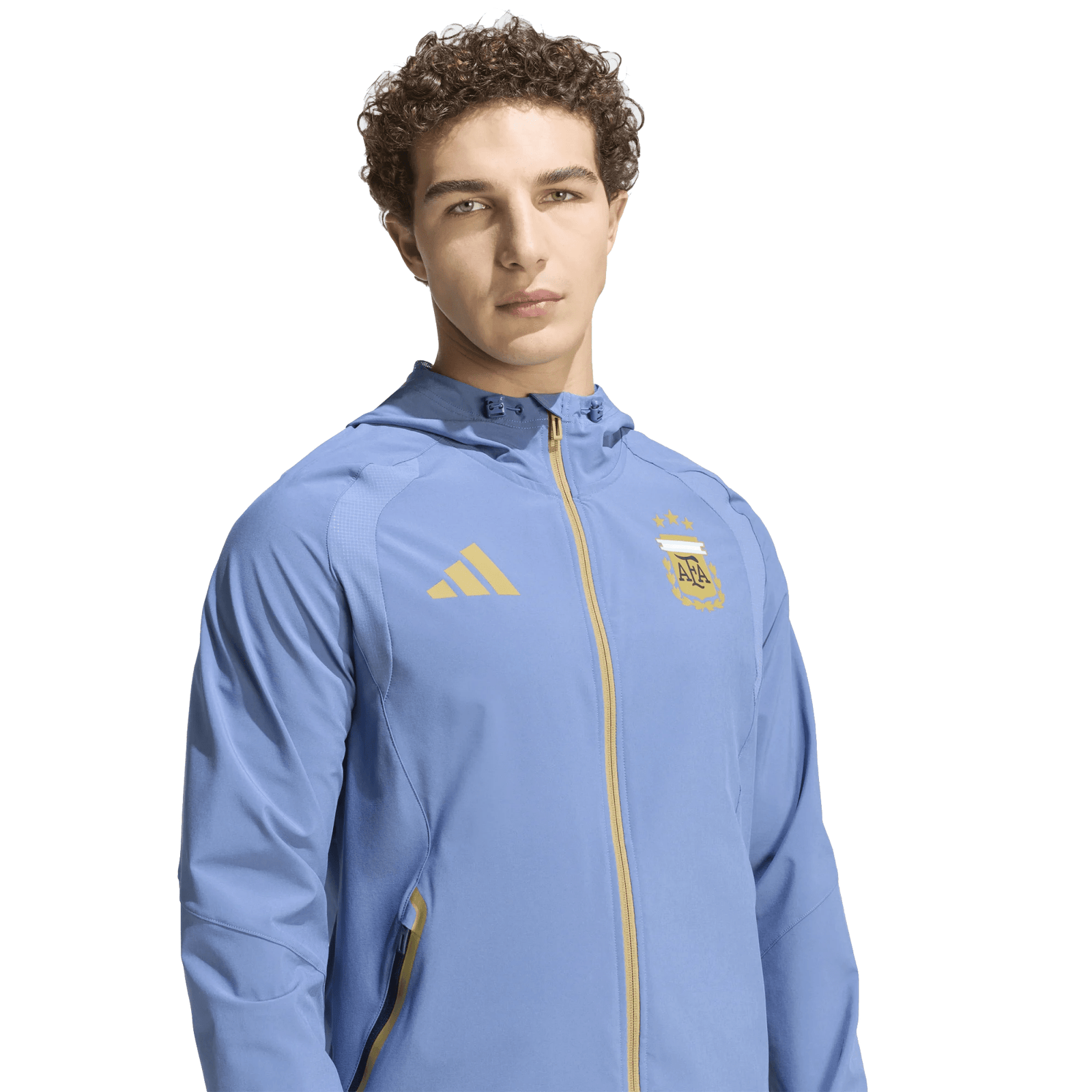 adidas Argentina Tiro Travel Full Zip Windbreaker Jacket 25/26 (Crest Blue) | SoccerWearhouse