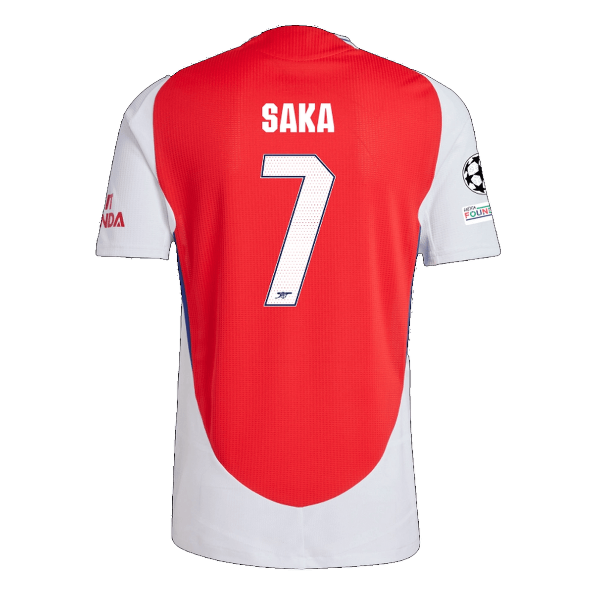 adidas Arsenal Authentic Bukayo Saka Home Jersey w/ Champions League Patches 24/25 (Better Scarlet/White) | SoccerWearhouse
