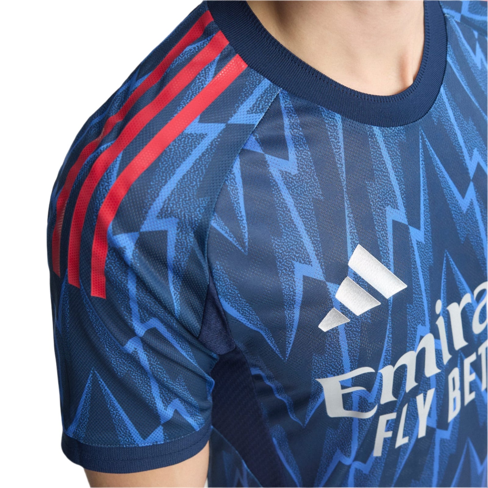 adidas Arsenal Authentic Lewis - Skelly Away Jersey w/ EPL + No Room For Racism 25/26 (Indigo/Silver) | SoccerWearhouse