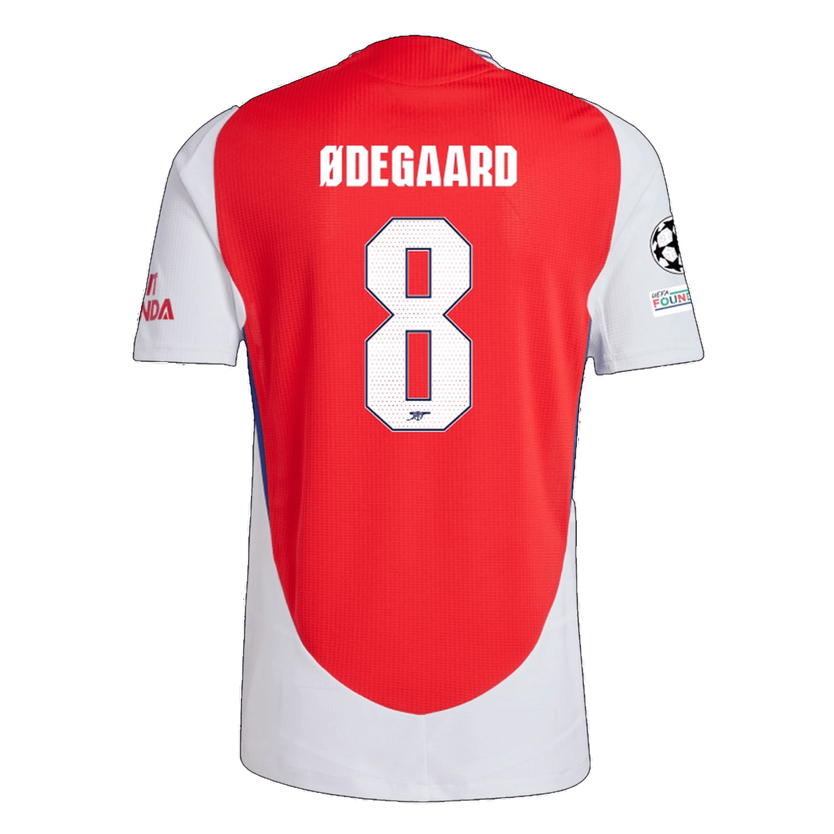 adidas Arsenal Authentic Martin Ødegaard Home Jersey w/ Champions League Patches 24/25 (Better Scarlet/White) | SoccerWearhouse