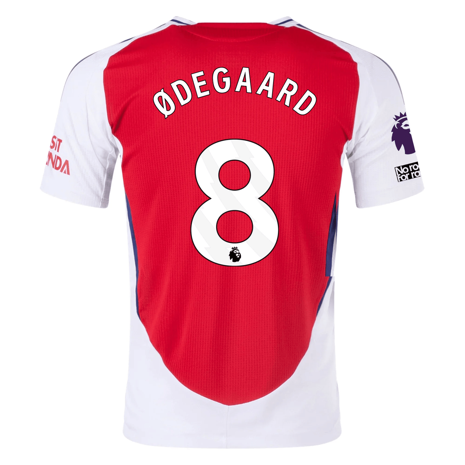 adidas Arsenal Authentic Martin Ødegaard Home Jersey w/ EPL + No Room For Racism Patches 24/25 (Better Scarlet/White) | SoccerWearhouse
