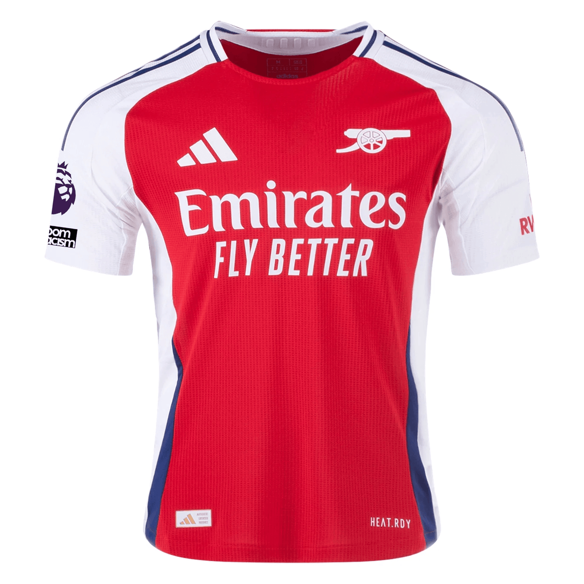 adidas Arsenal Authentic Oleksandr Zinchenko Home Jersey w/ EPL + No Room For Racism Patches 24/25 (Better Scarlet/White) | SoccerWearhouse