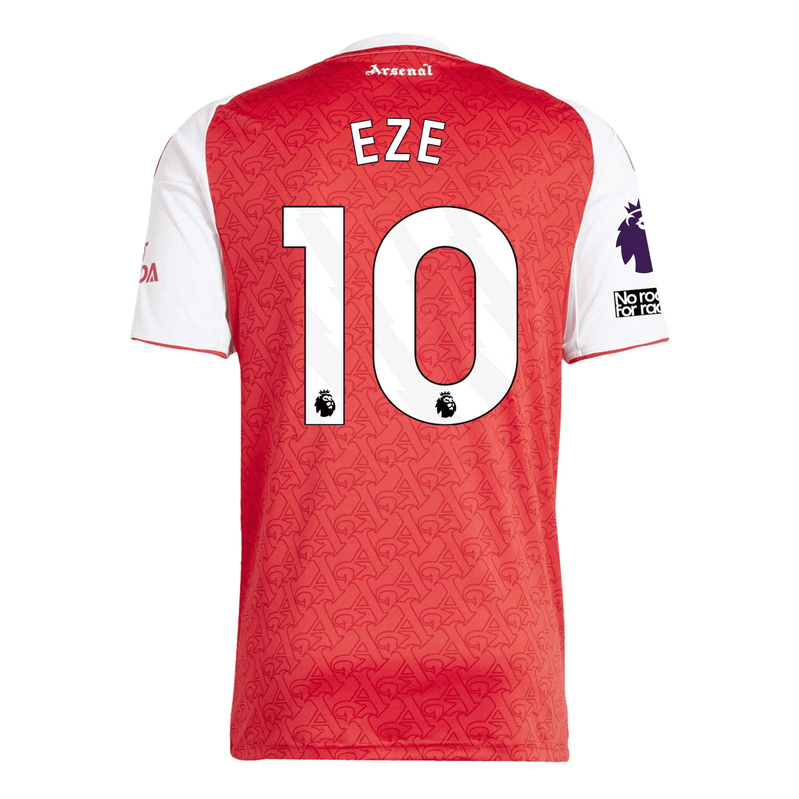 adidas Arsenal Eberechi Eze Home Jersey w/ EPL + No Room For Racism Patches 25/26 (Better Scarlet/White) | SoccerWearhouse