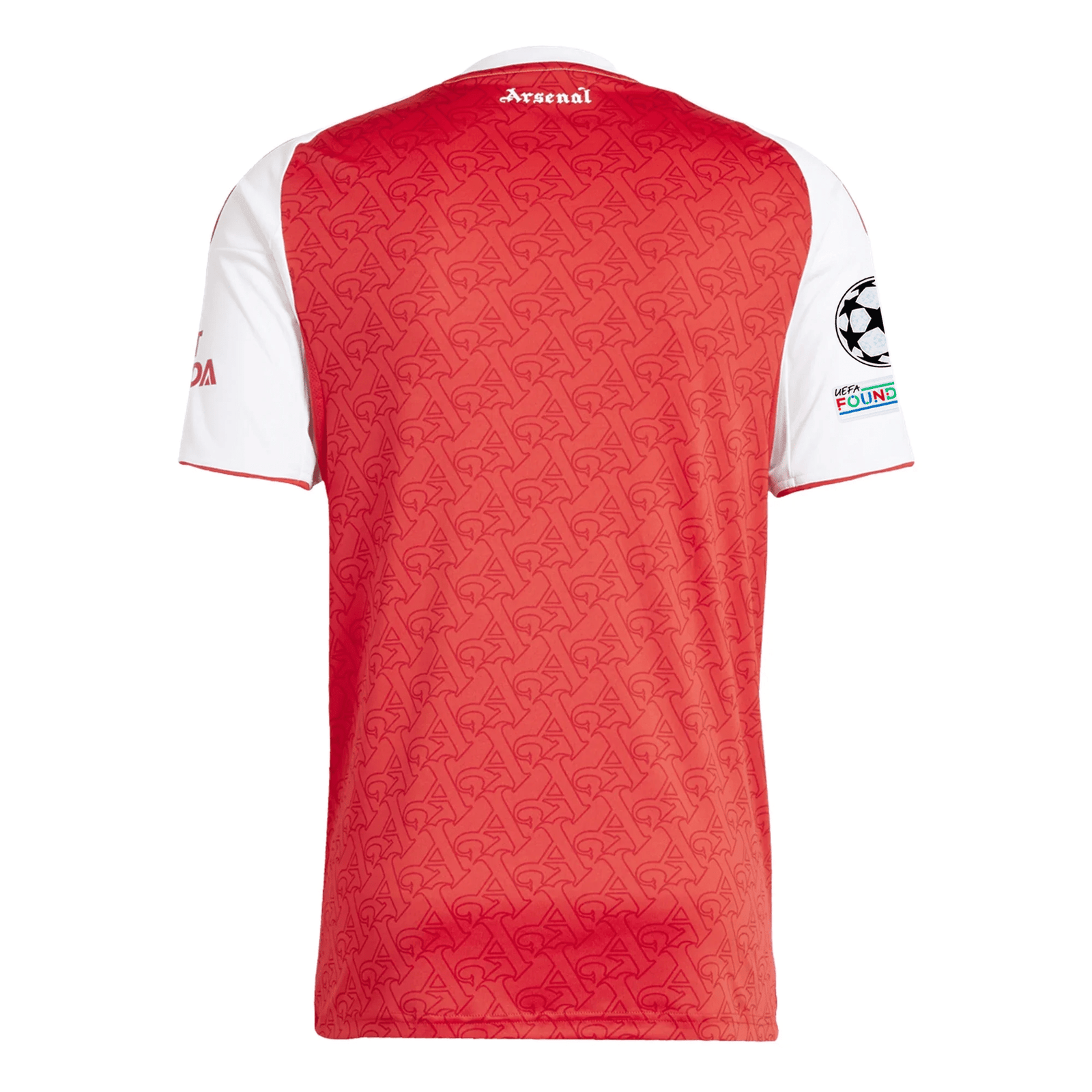 adidas Arsenal Home Jersey w/ Champions League Patches 25/26 (Better Scarlet/White) | SoccerWearhouse