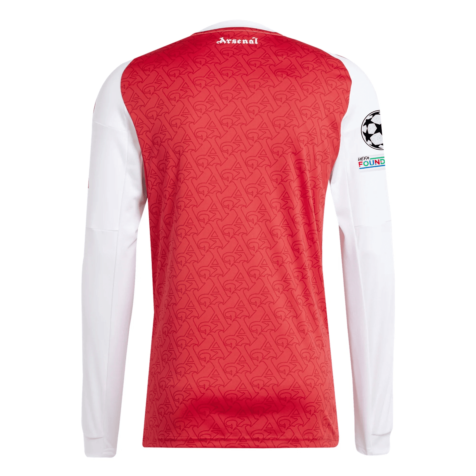 adidas Arsenal Long Sleeve Home Jersey w/ Champions League Patches 25/26 (Better Scarlet/White) | SoccerWearhouse