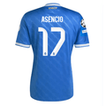 adidas Asencio Men's Real Madrid Third Jersey 25/26 w/ Champions League Patches (Blue/White)