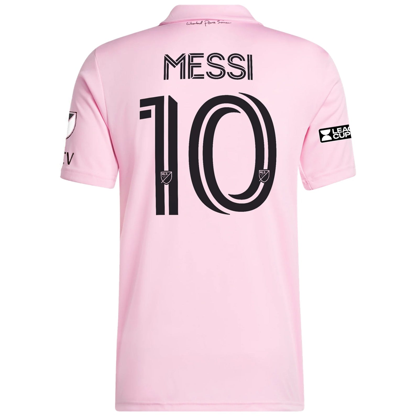 adidas Authentic Inter Miami Lionel Messi Home Jersey 22/23 w/ Leagues Cup Final + Match Details (True Pink/Black) | SoccerWearhouse