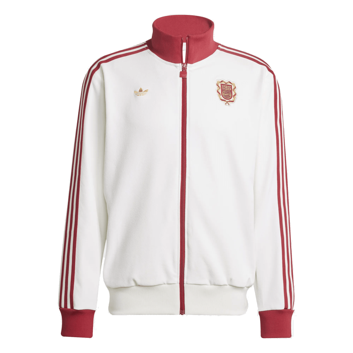adidas Bayern Munich 125th Anniversary Track Top Jacket 24/25 (Off White/Maroon) | SoccerWearhouse